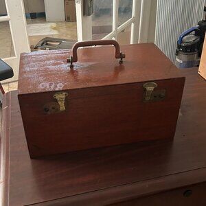 Vintage Wooden Tackle Box – Rustic 1Classic solid wood tackle box w-Tier Storage